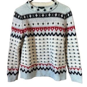 J. Crew Womens Merino Woom Fair Isle Knit Sweater sz Large